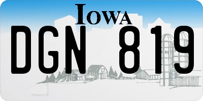 IA license plate DGN819