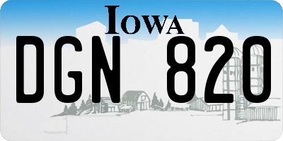 IA license plate DGN820
