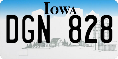 IA license plate DGN828