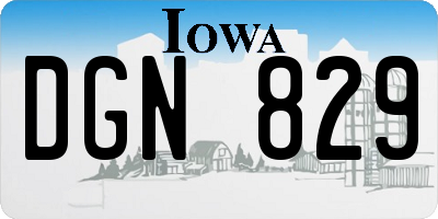 IA license plate DGN829