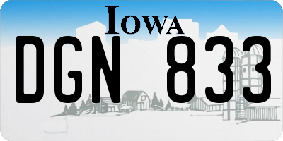 IA license plate DGN833