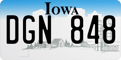 IA license plate DGN848
