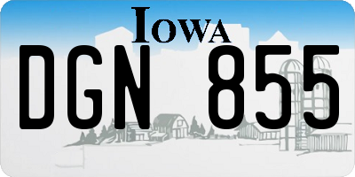 IA license plate DGN855