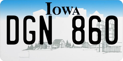 IA license plate DGN860