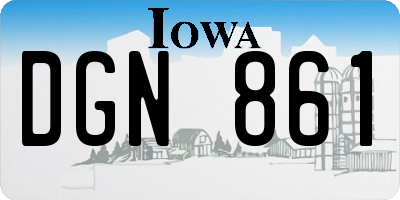 IA license plate DGN861
