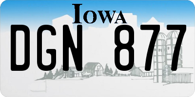 IA license plate DGN877