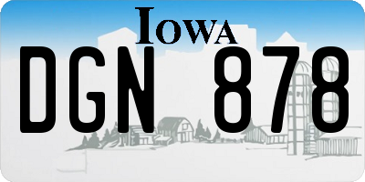 IA license plate DGN878