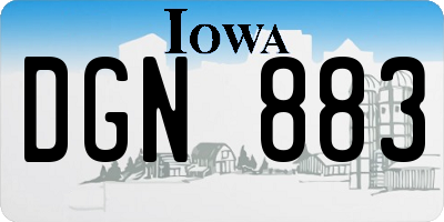 IA license plate DGN883