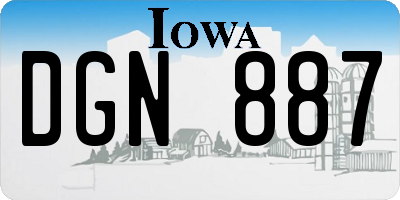IA license plate DGN887