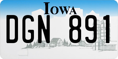 IA license plate DGN891