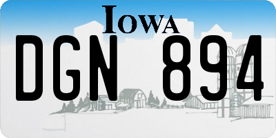 IA license plate DGN894