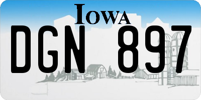 IA license plate DGN897