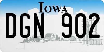 IA license plate DGN902