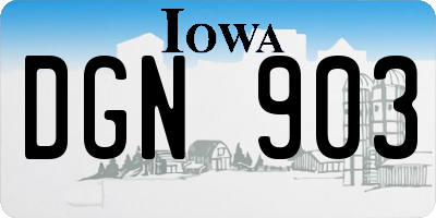 IA license plate DGN903