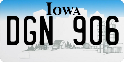 IA license plate DGN906