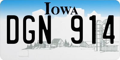 IA license plate DGN914