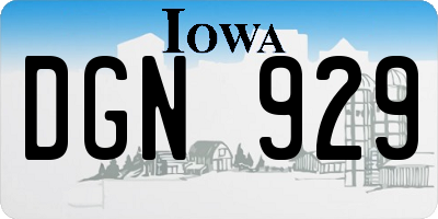 IA license plate DGN929