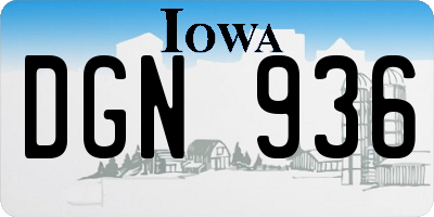 IA license plate DGN936