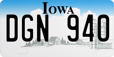 IA license plate DGN940