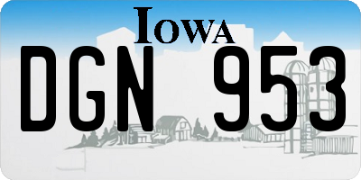 IA license plate DGN953