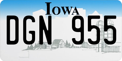 IA license plate DGN955