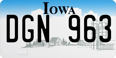 IA license plate DGN963