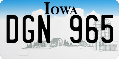 IA license plate DGN965