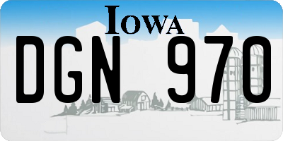 IA license plate DGN970