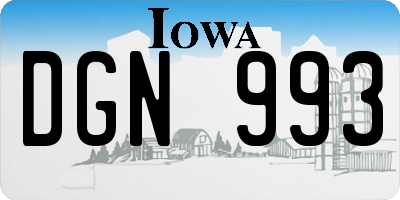 IA license plate DGN993