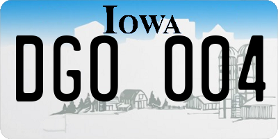 IA license plate DGO004