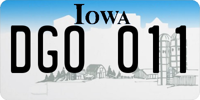 IA license plate DGO011