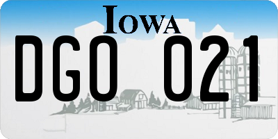 IA license plate DGO021