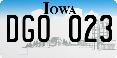 IA license plate DGO023