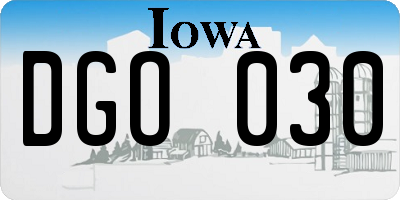 IA license plate DGO030