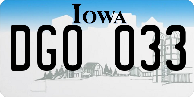 IA license plate DGO033