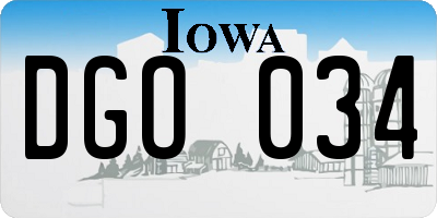 IA license plate DGO034
