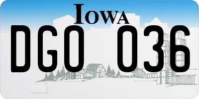 IA license plate DGO036