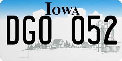 IA license plate DGO052