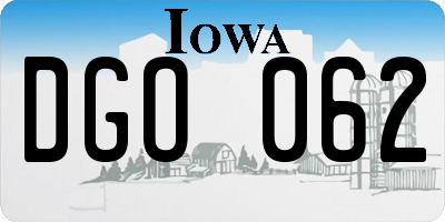 IA license plate DGO062