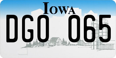 IA license plate DGO065