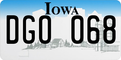 IA license plate DGO068