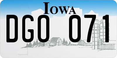 IA license plate DGO071