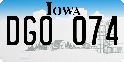 IA license plate DGO074