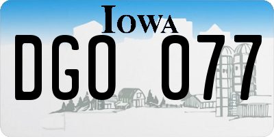 IA license plate DGO077
