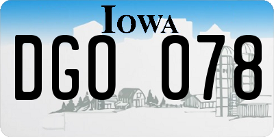 IA license plate DGO078