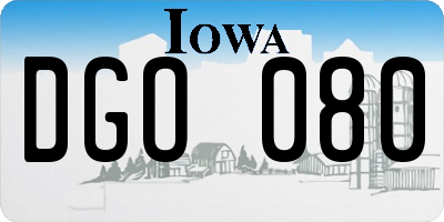 IA license plate DGO080