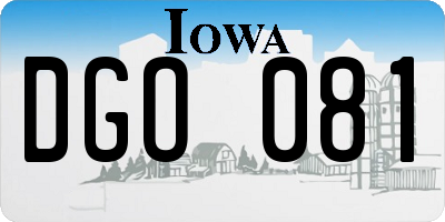 IA license plate DGO081