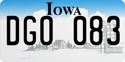 IA license plate DGO083