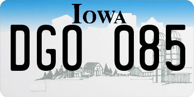 IA license plate DGO085