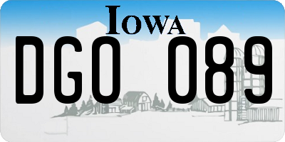 IA license plate DGO089